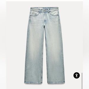 Zara Full Length TRF Wide Leg Jeans New